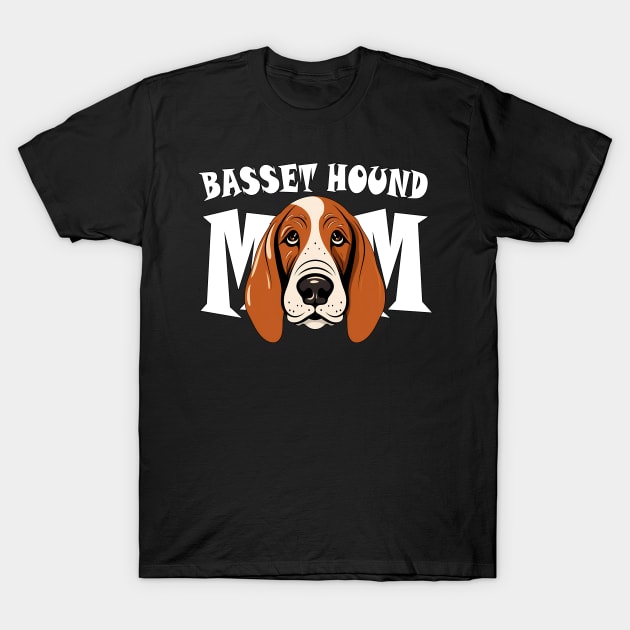 Basset Hound Mom Cute Dog Mothers Day Womens T-Shirt by Sports Stars ⭐⭐⭐⭐⭐